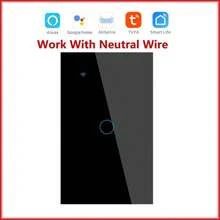 Voice Control Smart Light Switch . Works With Alexa Via Tuya Smart Life - U Standard Wal Touch Switch 1/23/4 Gang Neutral Wire Required For Smart Home - Black - View 9