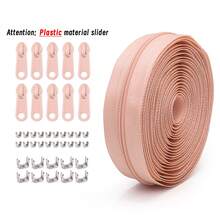 1 套（177.17 英寸拉链 + 10 个拉链头 + 20 个上止挡 + 10 个下止挡），配套颜色塑料拉链头，20 种颜色可选，3 号尼龙拉链，适用于服装、箱包、家纺、塑料材质！ - 3#純色尼龍 - 查看 23