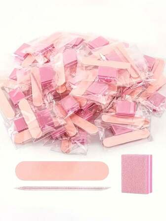 10 Packs (30 Pieces) Nail Care Tool Kit - Crystal Stick, Heart-Shaped Sponge, Nail File, Manicure Tool Set