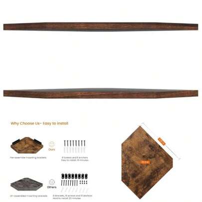 Corner Shelf Wall Mount, Set Of 2 Corner Floating Shelves With Wire Hole TV, Box, Wood Hanging Storage Shelf Organizer Bathroom Kitchen Living Room Bedroom, Black