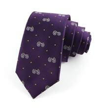 ZONFAZ 1 pieza Corbata versátil para hombres de 6 CM con estampado de dibujos animados, con patrones de flores, bicicleta, avión y conejo, adecuada para esmoquin, boda, actuación escolar y fiesta - Multicolor - Ver 17