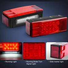 Kit de luces de remolque, todos los LED, sumergible a la izquierda y derecha impermeable para remolques, barco, remolque, camión, caravana, motos de nieve - Rojo - Ver 3