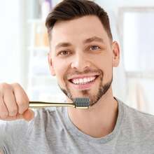 Gold Plated Luxury Toothbrush Soft Bristles Toothbrush Travel Toothbrushes For Adults Limited Luxury Gold Plated Toothbrushes{Inchcolor_nameinch:InchGoldGreyinch} - GoldGrey - 查看 6