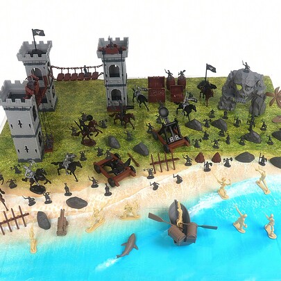 Medieval Castle Knight Toy Soldier Figure, Military Toy, DIY Castle Building Toy, Pirate Knight Action Figure