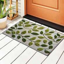 1 pieza Alfombra de baño de microfibra con diseño de hoja verde, antideslizante y súper suave, felpudo, alfombra de baño absorbente de agua, lavable a máquina, de bajo espesor, con respaldo de TPR, tejido de punto, para baño, dormitorio, cocina, entrada, uso interior y exterior, accesorios y decoración de baño, regalo perfecto para un nuevo hogar. - por defecto - Ver 3