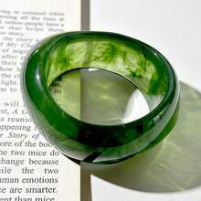 FUNOJOY Acrylic Resin Bangle Bracelets For Women 1-3Pcs Simple Oval Polished-Finish Chunky Bangle Bracelet Wide Wristbands Fashion Jewelry Bracelet For Women{Inchcolor_nameinch:InchD-Greeninch} - D-Xanh lá cây - Xem 3
