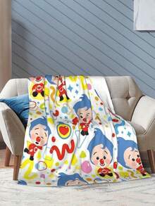 Plim Plim Blanket Cozy Anime Flannel Throw Blanket - Premium Soft Cartoon Printed Gift For Home, Camping & Travel Use - 黑色 - 查看 5