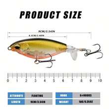 Topline Tackle 1/4 件 6 克/10 克鱼饵带螺旋桨，跳饵，鱼钩，硬饵，摆动软尾渔具，适用于鲶鱼和鲈鱼 - 彩色 - 查看 3
