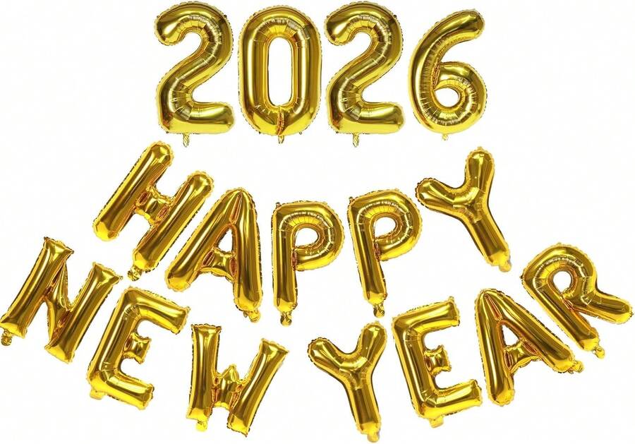 Globos De Aluminio Gigantes 2026 Autosellantes, Decoraciones De Año Nuevo Y Graduación, Números De 40,6 Cm Con Brillo Metálico, Reutilizables Y Fáciles De Inflar, Ideales Para Fiestas Y Fotos