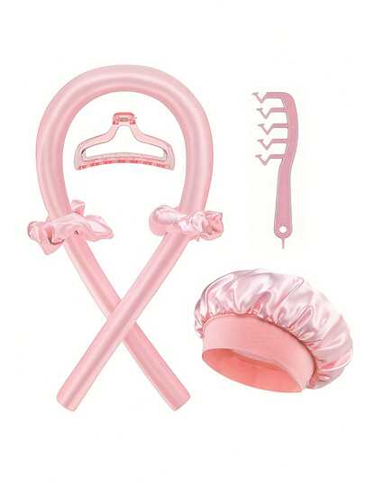 6-Piece Hair Care And Styling Set - Including Heatless Curler, Hair Clips, Scrunchies, Wide-Tooth Comb, And Satin Sleep Bonnet For Women, Create Frizz-Free Overnight Curls, Care For Hair Without Heat Damage, Multi-Color Salon-Grade Set, Ideal For Daily Hair Styling And Care.