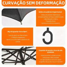 Large Inverted Umbrella Windproof Heavy Duty Reinforced Double Fabric For Cars - 橘色 - 查看 5