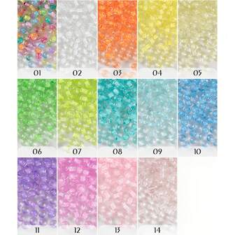 4毫米日本圆形玻璃珠，用于珠宝制作，彩色内衬，6/0，约420颗，散装迷你隔珠，手工小玻璃珠，适用于DIY项链、手链、手镯