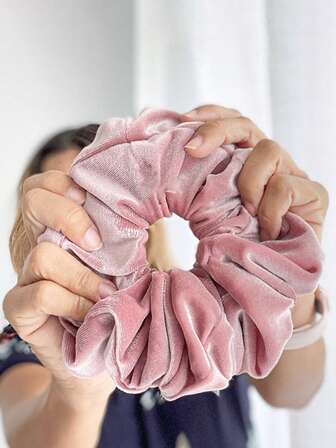 1 st höst/vinter flockad retro fransk lockig hår scrunchie, håraccessoarer för kvinnor stort lockigt hårsnodd, scrunchy hårsnodd hästsvans