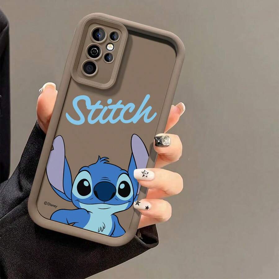 Miniso Cute Stitch From Disney's Lilo & Stitch Print, Featuring Blue "Stitch" Slogan & Adorable Stitch Design For Samsung Galaxy S25 Ultra/S25 Plus/S25/ Galaxy S24 Ultra/S24 Plus/S24/S24 FE/S23 Ultra/S23 FE/S22Ultra/S22 Plus/S22/S21 Ultra/S21 Plus/S21/S21 FE/A13/A14/A15/A16/A17/A33/A34/A35/A36/A52/A53/A54/Galaxy Note20Ultra/Galaxy Note20,Galaxy S25 Case,Galaxy S25 Case,Galaxy S25 Ultra Case Plus Stocking Stuffers,The Girlfriend,The Chosen,Early Fall Fashion. - 咖啡棕 - 查看 1