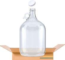 Pack 2 Garrafas de Vidrio 1 Galón con Tapa de Aluminio 2 colores | Envase Jarra para Jugo, Cerveza, Sidra y Fermentación | Oreja de Transporte | Vidrio Transparente Grado Alimenticio | Mayoreo - negro - Ver 7