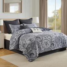 Elegant 8 Pieces Paisley Print Bed In A Bag Comforter Set, All Season Lightweight & Breathable Bedding Set, Cozy Home Textile Fits Lux Bedroom Decor, Halloween Christmas Thanks Giving Gifts - màu đen - Xem 1