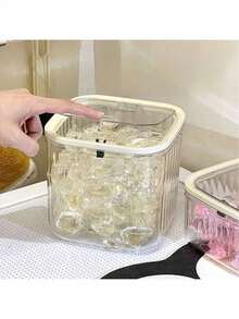 1个洗衣凝珠收纳整理盒 - 洗衣粉收纳盒/容器，按压式密封收纳盒，适用于洗衣凝珠、洗碗凝珠、洗衣液分配器，带密封弹出式盖子，方便洗衣房整理收纳（附赠小勺） - 彩色 - 查看 8