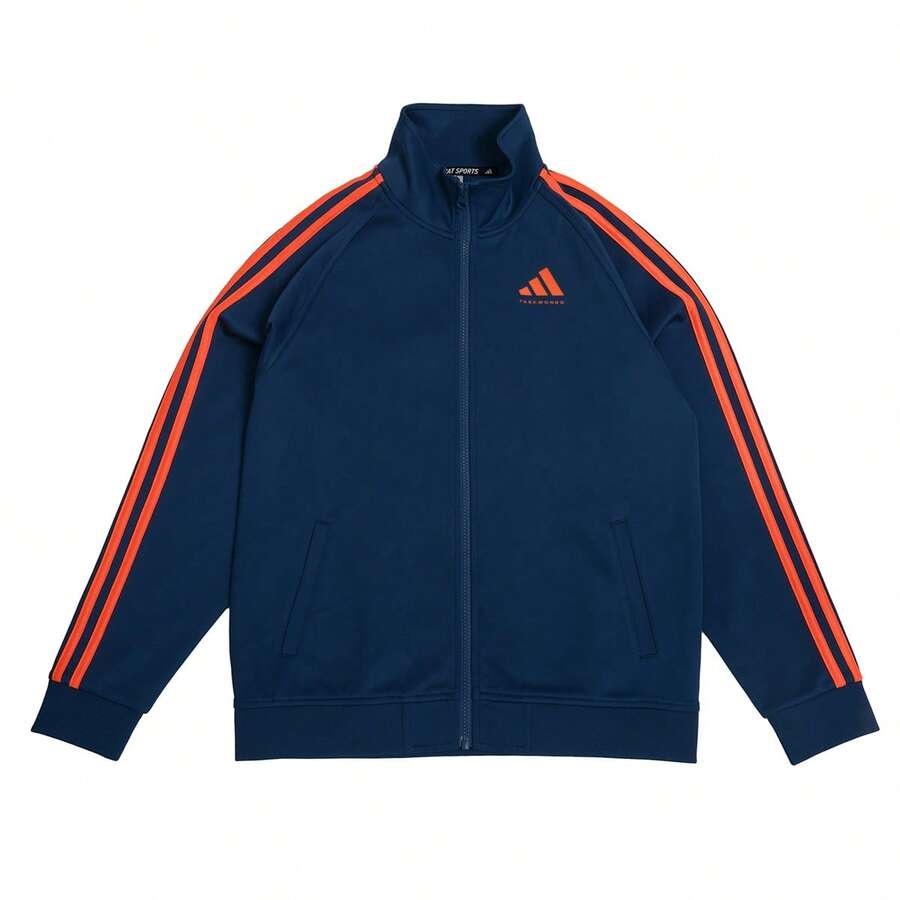 Adidas Toddler Sports Casual Jacket, Adidas Soft Breathable Fabric, Elastic Cuffs, Windproof Casual Jacket - Blue - View 1