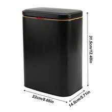 Cubo de basura de cocina de acero inoxidable con capacidad de 8 l, cubo de basura colgante con contenedor interior extraíble, cubo de basura de pared con tapa, color negro