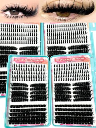 520pcs Russian Lash Extensions Kit Spikes Lash Individuals 100D 120D Volume Eyelash Clusters D-Curly Lash Clusters Kit 10-20MM DIY Eyelash Extensions,6 Styles Lash Clusters Spike Lashes Individual Lash Clusters,Multi-Type Natural Look,40D/60D/80D/100D/120D Reusable Individual Segmented False Eyelashes Wispy&Ultra Soft DIY Eyelash Extension At Home