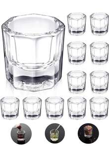Godete de vidrio para uñas, vasito para monomero acrilico y gel godete Elegante para Mezclar Geles, Pigmentos y Líquidos Acrílicos - transparente - Ver 1