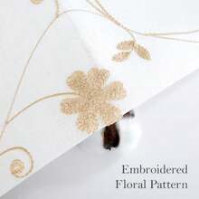 HOMEIDEAS Sheer Curtains 52 X 63 Inches Length 2 Panels Embroidered Leaf Pattern Pocket Faux Linen Floral Semi Sheer Voile Window Curtains/Drapes for Bedroom Living Room(132.1An x 160Al cm (2 Paneles) Blanco y amarillo) - Tipo 37 - Ver 4