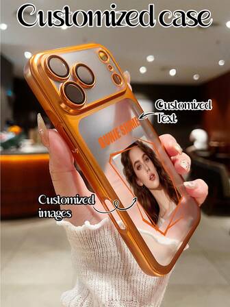 1pc Customized Phone Case, Electroplated TPU Matte Finish Spooky Face Design, High-Definition UV Printing, Meets Customers' Fashion & Personalized Needs IPhone 17 Pro Max/17 Air/17/17 Pro, 16 Pro, 15, 14, 13, 12, 11 With Lens Protection, Can Upload Couple, Family, Life Photos For Occasions Like Valentine's Day, Father's Day, Easter, Etc.