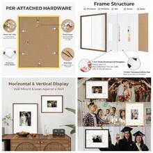 11x14 Signature Picture Frame With 5x7 White U2013 Wedding Guest Book, Wall Hanging Photo Frame Graduation, Celebration, Autograph Display And Home Decor, Black - 11x14-1件+胡桃木 - 查看 1