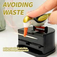 Creative Bird Toothpick Dispenser Stand, Creative Push Type Toothpick Bird Dispenser, Toothpick Holder, Cute And Interesting Kitchen Bird Shaped Toothpick Box, Daily Household Use - Multicolor - View 2