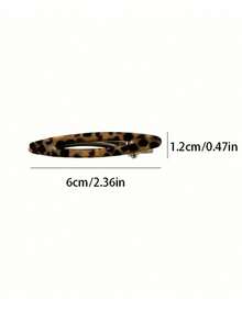 2pcs/Set Acetate Hair Clips Hollowed Oval Geometric Barrettes Side Pins Hairpin Women Hair Accessories Claw Clips, School Stuff, Head Accessories - 卡其黃 2 件/套 - 查看 5