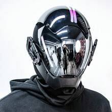 Men's Handcrafted Cool Silver Punk Mask Gothic Futuristic Sci-Fi Mask Halloween Party Gift Stage Performance Music Festival Cosplay Sci-Fi Gear - Bạc - Xem 1