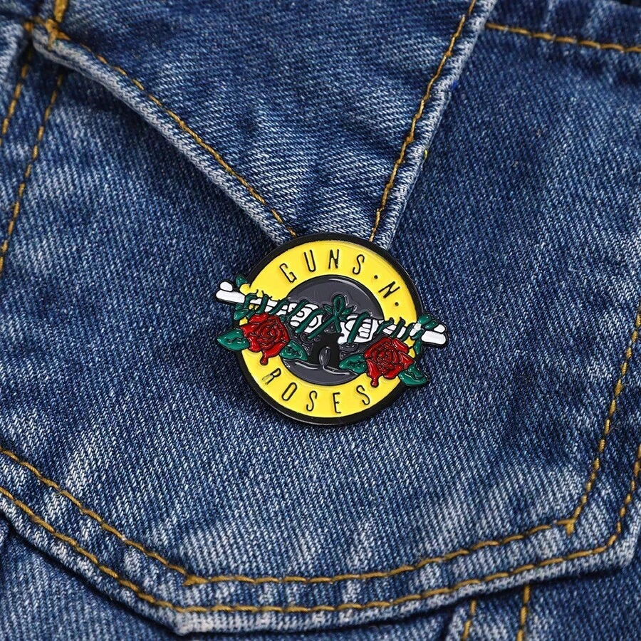 Hot  Patch Gun Rose Brooch Premium Sense Light Luxury Metal Badge Personality Creative Versatile Bag Accessories - 補丁槍玫瑰 - 查看 1