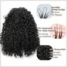 DHuman Crochet Afro Hair Kinky Curly Pre Separated Feather Extensions Knotl Micro Ring Loop Soft Hair Bundles Crochet With String For Twist Braids 20Inch 120g 100Strands - 120g100Sợi - Xem 3