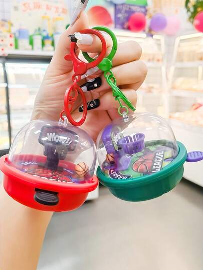 1pc Mini Handheld Basketball Shooting Pendant - Finger Basketball Machine Keychain, A Creative, Fun And Stress-Relieving Keychain, Perfect Gift For Basketball Enthusiasts Car Keychain Bag Charm Keychain Accessories Keyring Keychains Birthday Gift Friend Gift.