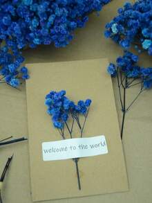 20/50/100/150/300pcs Ivory White Mini Gypsophila And Other Dried Flowers - For Resin Mold Art And Crafts, Suitable For Hair Accessories, Wedding Wreaths, Tabletop Decor, Home Decoration - Royal Blue - View 2