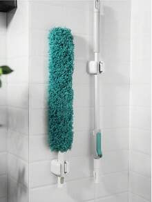 1个/2个免钻孔壁挂式拖把扫帚架，多功能收纳架，适用于浴室、厨房、家居工具、清洁配件，实用挂钩，适合浴室、厨房和花园使用。 - 彩色 - 查看 7