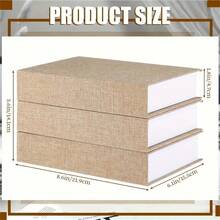 1/3件装装饰书盒 现代仿书收纳盒 亚麻仿书 适用于书架装饰 咖啡桌书籍 DIY工艺品 - 彩色 - 查看 11