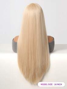 26 Inch Long Straight Blonde Wig For Women Daily Wear No Bangs Natural Heat Resistant Synthetic Wigs Hair Suitable Party Holiday Daily Use - Gold - View 6