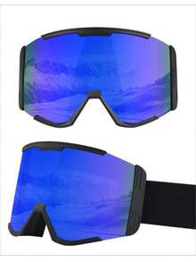 1 Cặp kính trượt tuyết hình trụ, kính leo núi chống sương mù hai lớp dành cho người lớn, kính trượt tuyết độ nét cao giúp phòng ngừa mù tuyết - Nhiều màu - Xem 18