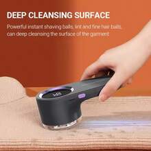 Rechargeable Fabric Shaver And Defuzzer - Portable Electric Lint Remover With LED Digital Display, Ergonomic Design For Clothes, Sofa, Blankets, Furniture - USB Charging - Multicolor - View 3