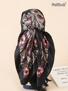 1 pieza Pañuelo/Bandana con estampado floral de 90cm para mujeres, accesorio de moda para la playa, vacaciones y vida diaria, agregando un toque de estilo a tu atuendo