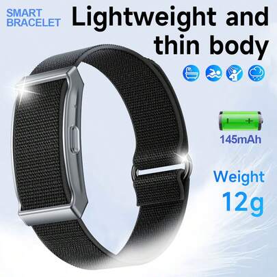 1pc 2025 New Model Screenless Ultra-Lightweight Unisex Smart Bracelet, Call Reminder, 100+ Sports Modes, IP68 Waterproof, Alarm Clock, Camera, Pedometer, Compatible With Android/IOS, Suitable For Sports, School, Daily Wear, Gifts
