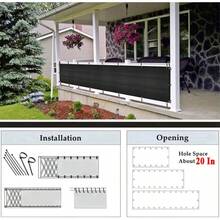 3x10Ft Balcony Privacy Screen Apartment Railing Cover For Sunshade Wind And UV Protection Outdoor Privacy Fence Screen For Patio Terrace Porch And Poolside Protection Black - 3X10 英尺+黑色 - 查看 8