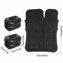 Car Air Mattress Vehicle Inflatable Thickened Travel Bed Sleeping Pad Camping AccessoryBlack - Black - View 4