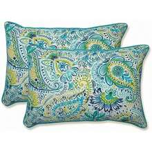 Pillow Perfect Outdoor/Indoor Gilford - Almohadas bálticas, 29 x 47 cm, color azul, 2 unidades(24.5 inch x 16.5 inch Azul y amarillo) - Tipo 4 - Ver 2