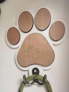 Luxury Wooden Double Headed Dog Leash Hook | Paw Print Rope Rack, Solid Wood Veneer, Perfect For Hallway Or Utility Room,Handmade Towel And Clothes Hanger, Suitable For Bedroom And Bathroom Decoration