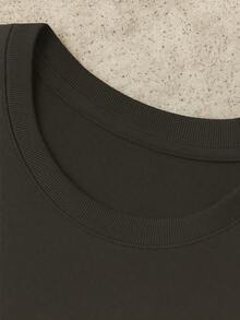 Men's Basic Slim Fit Round Neck T-Shirt - Grey - View 3