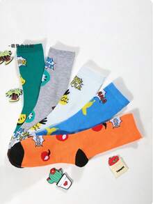 2 pares de calcetines de tobillo con estampado de frutas de dibujos animados para hombres
