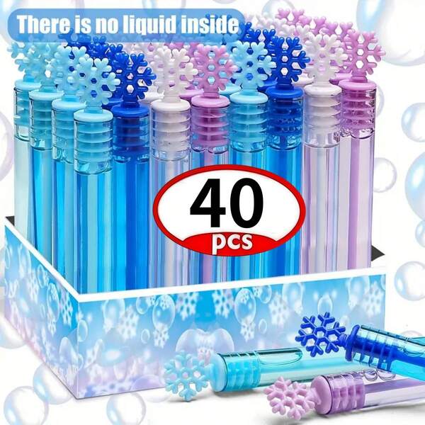 40pcs Christmas Snowflake Bubble Wands, No Water Needed, Suitable For Birthday Party Favors, School Events, Classroom Rewards, Outdoor Gifts, Christmas Gifts, Available In 10/20/40pcs