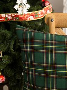 1 pieza Funda de almohada tejida a cuadros navideños, estilo vintage de granja, adecuada para ambiente navideño, reunión familiar, sala de estar, fiesta, dormitorio, ventana, sofá, decoración del hogar, para todas las estaciones